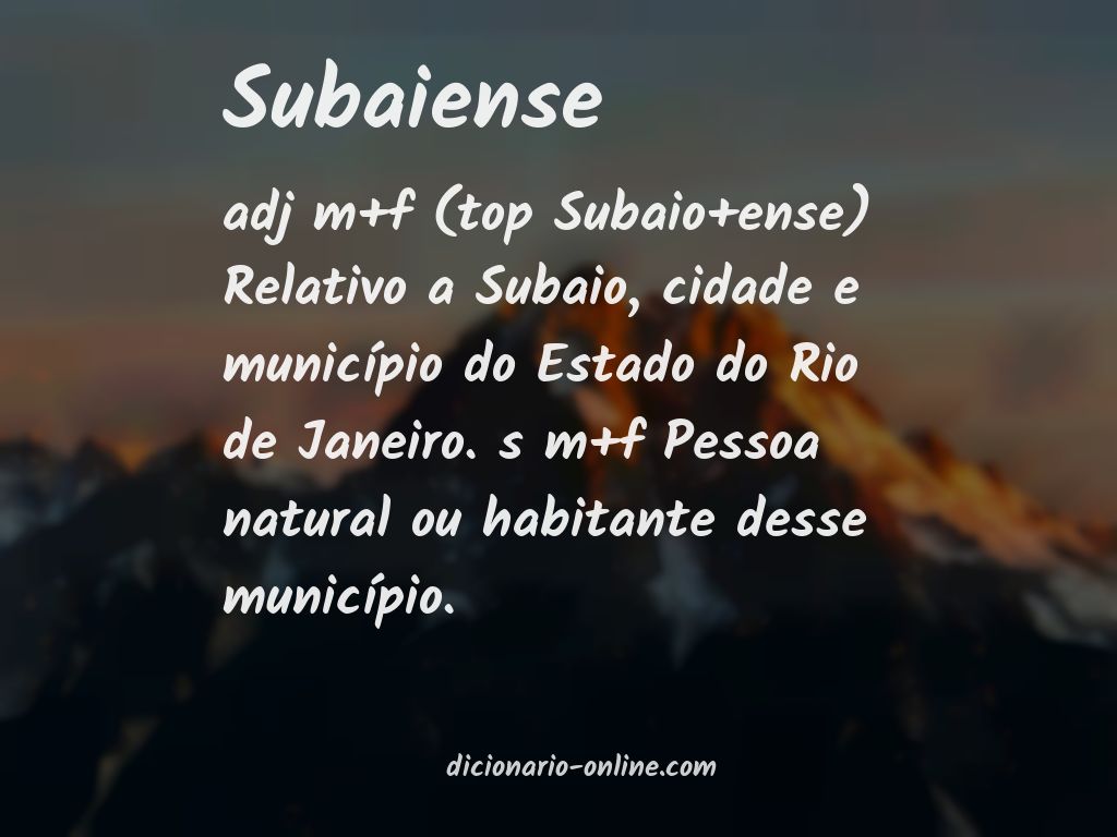 Significado de subaiense