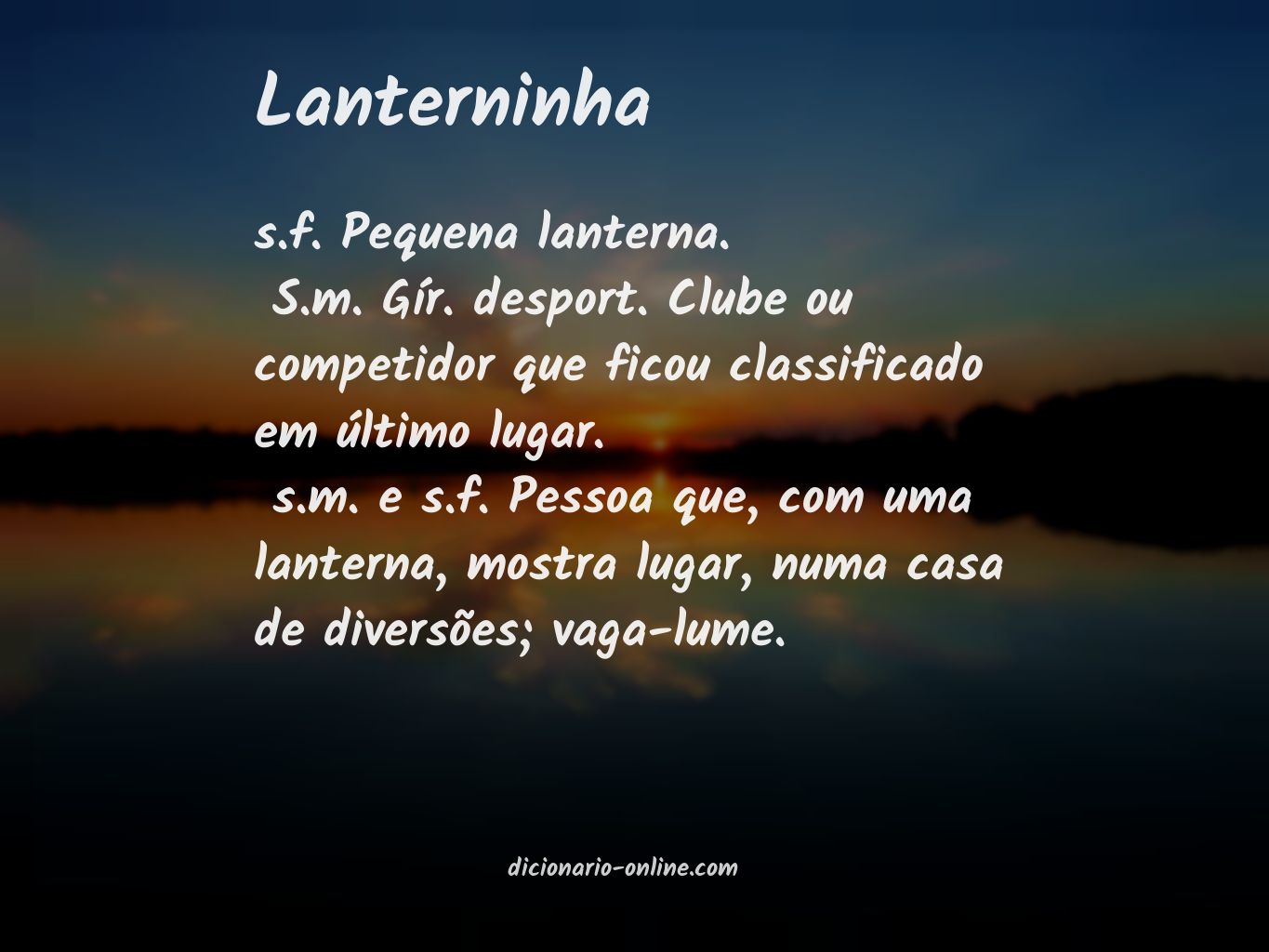 Significado de lanterninha