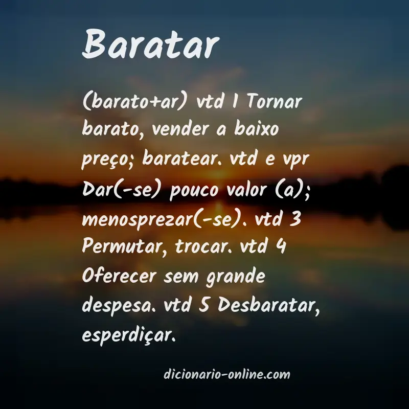 Significado de baratar