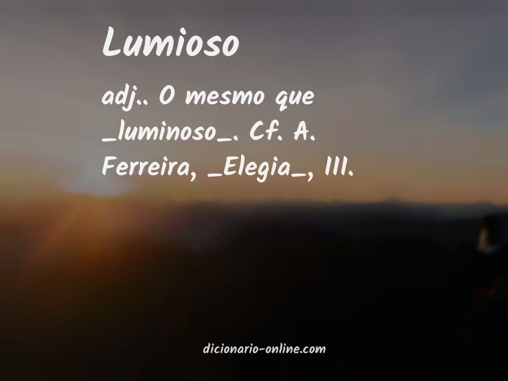 Significado de lumioso