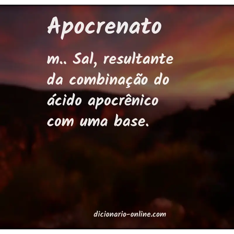 Significado de apocrenato