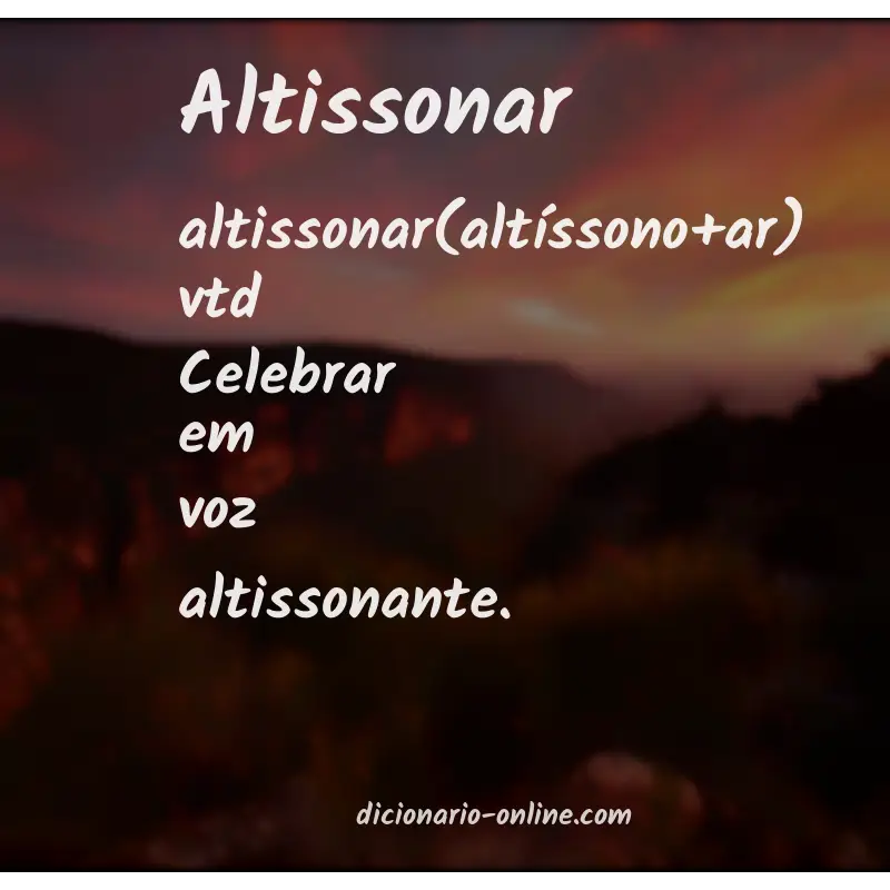 Significado de altissonar