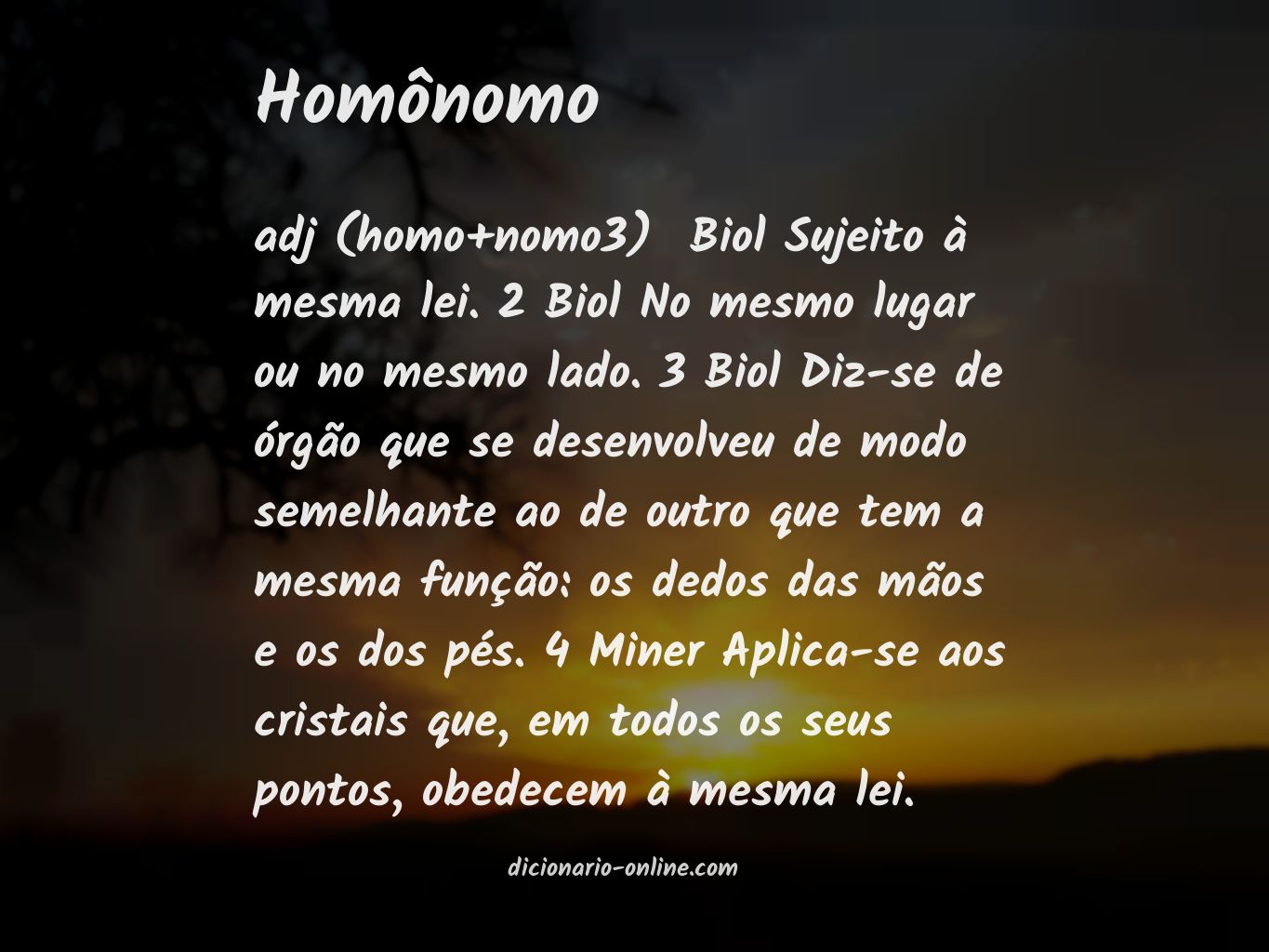 Significado de homônomo
