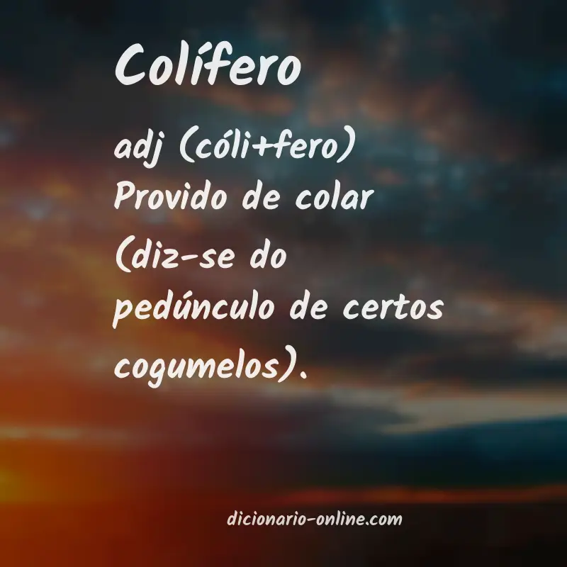 Significado de colífero