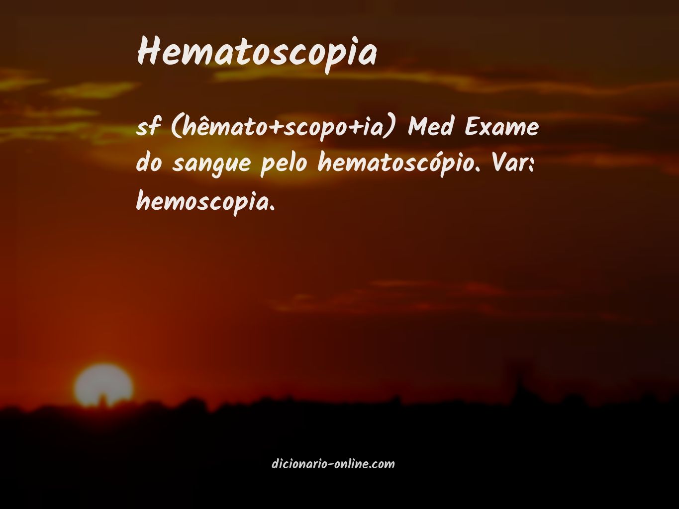 Significado de hematoscopia
