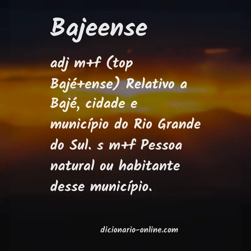 Significado de bajeense