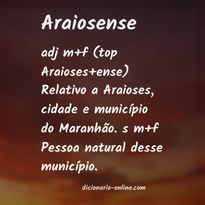 Significado de araiosense