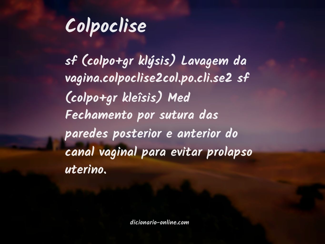 Significado de colpoclise