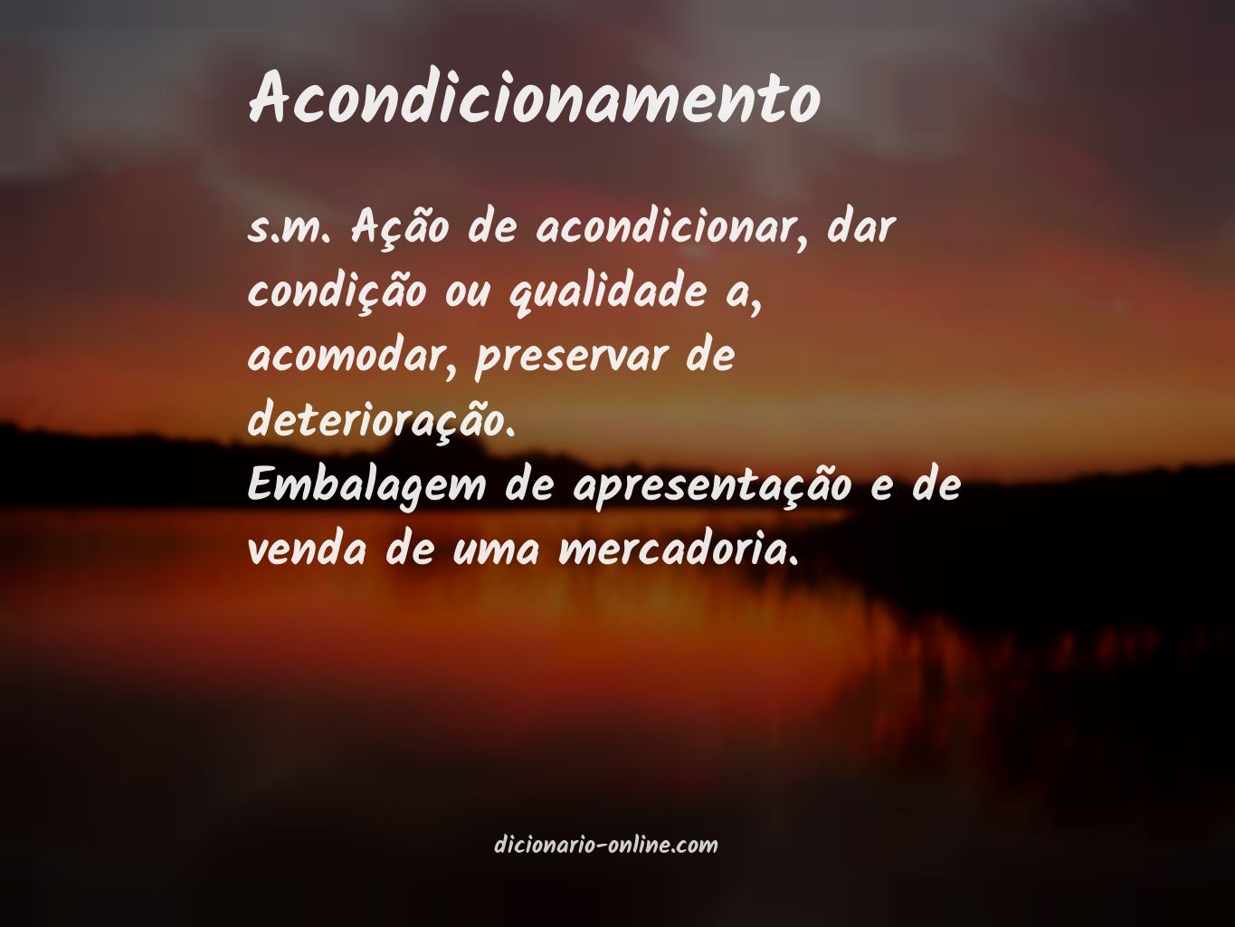 Significado de acondicionamento