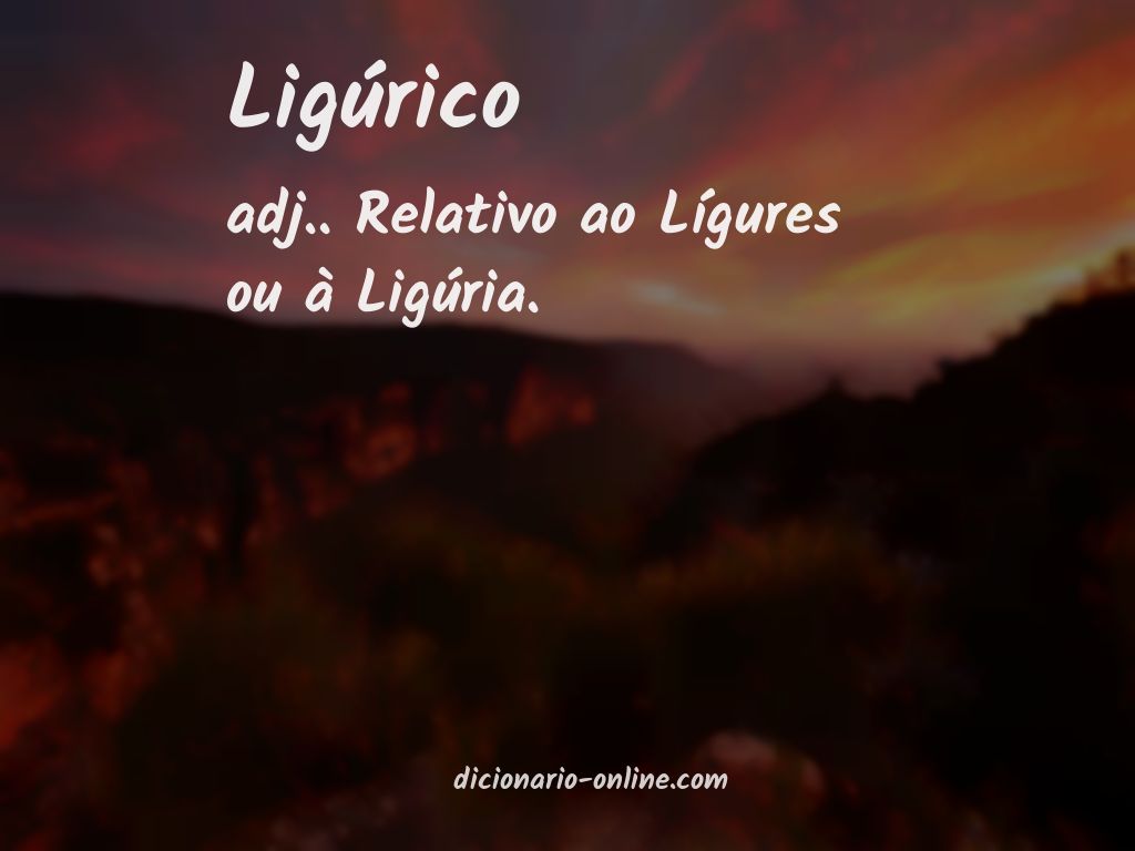 Significado de ligúrico