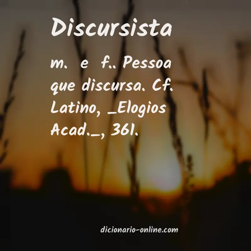 Significado de discursista
