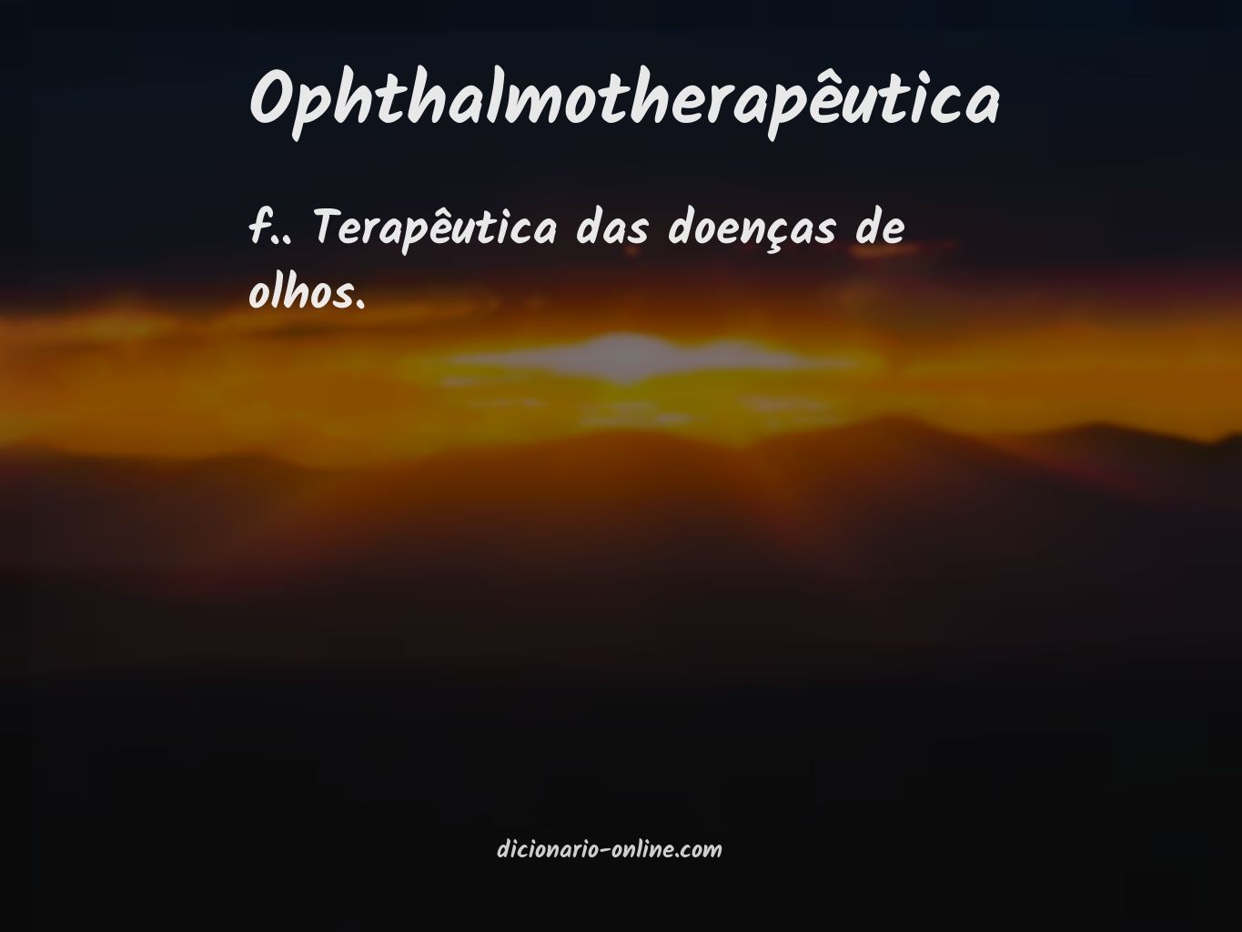 Significado de ophthalmotherapêutica