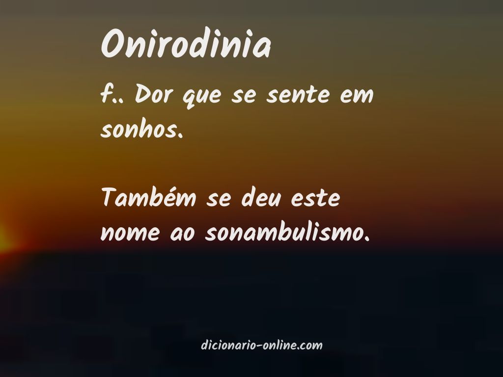 Significado de onirodinia