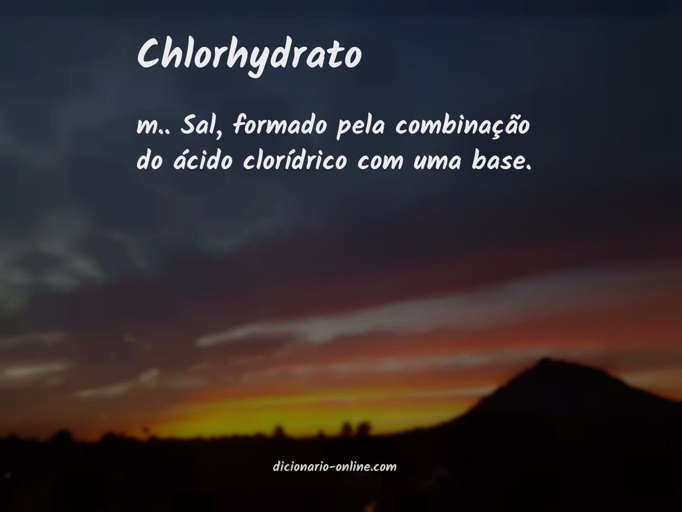 Significado de chlorhydrato