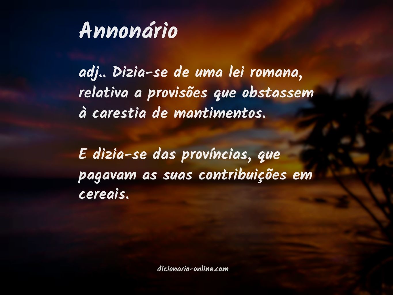 Significado de annonário