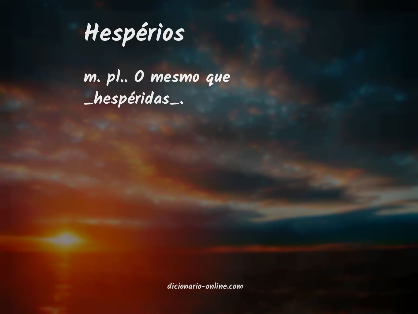 Significado de hespérios