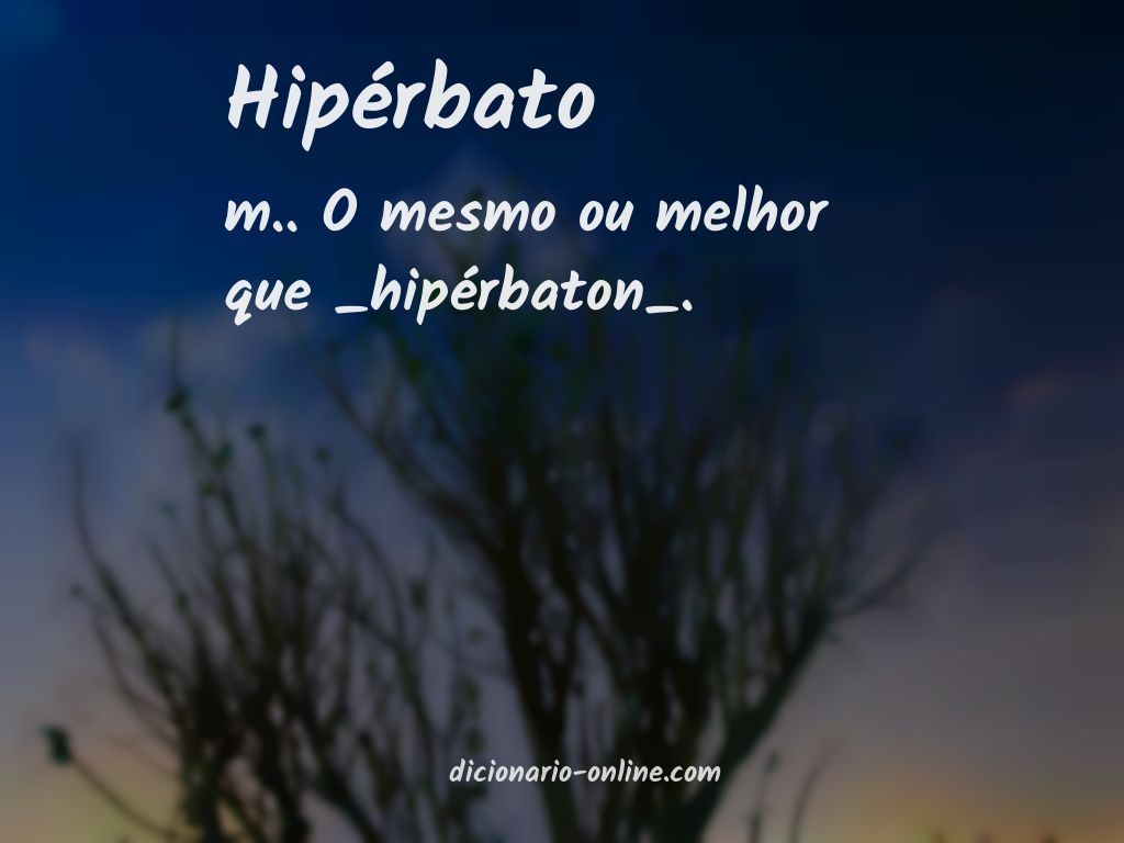 Significado de hipérbato