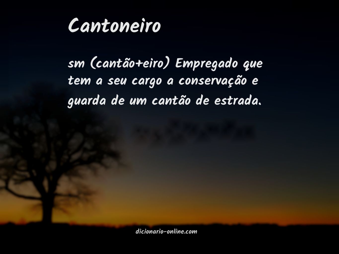 Significado de cantoneiro