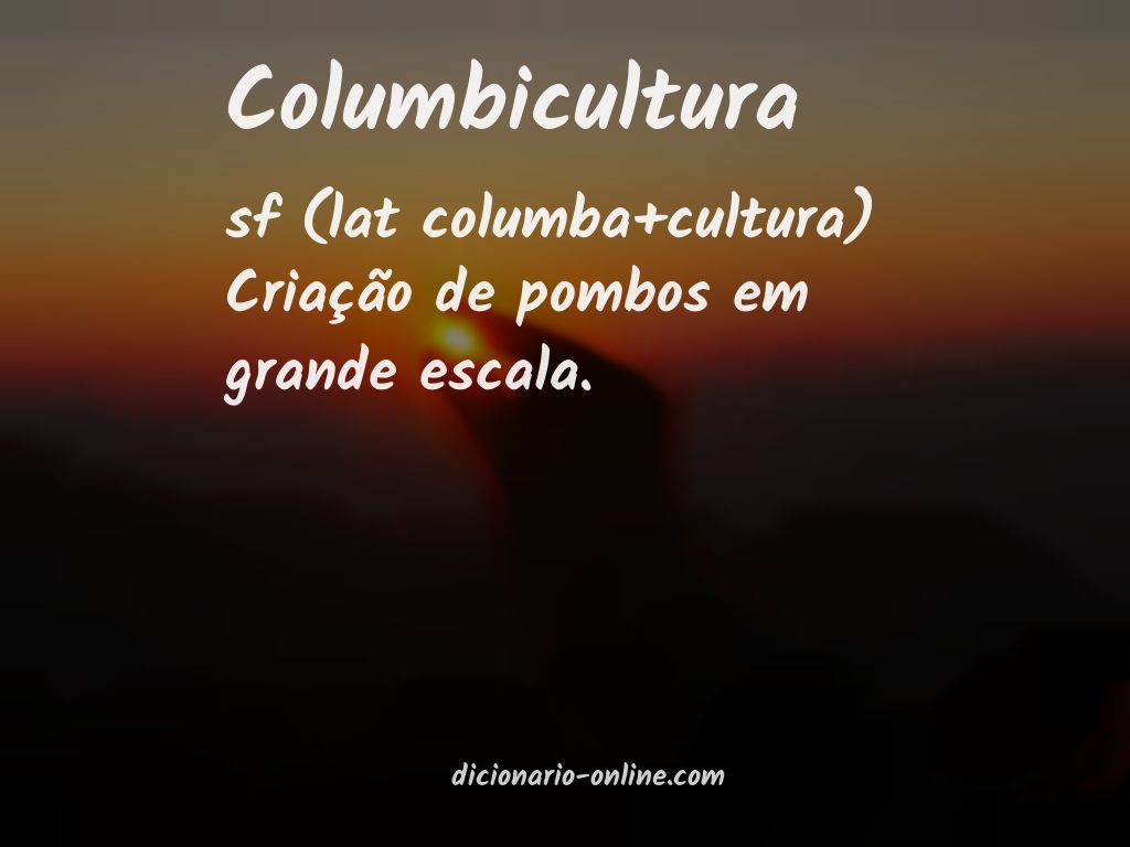 Significado de columbicultura