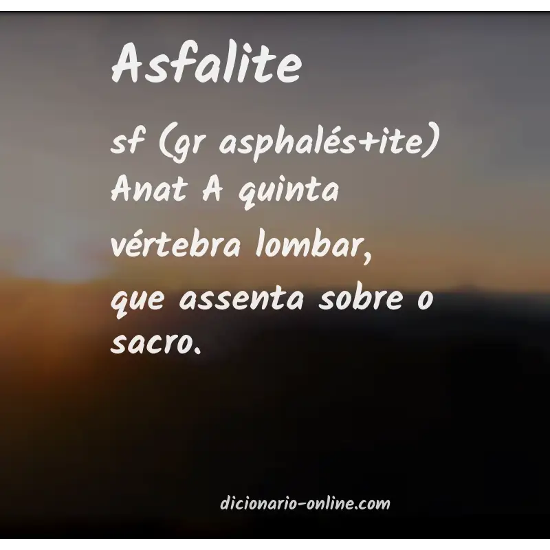 Significado de asfalite