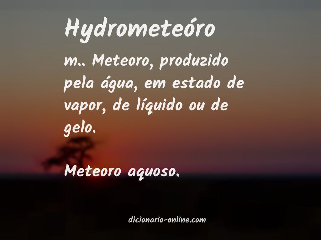 Significado de hydrometeóro