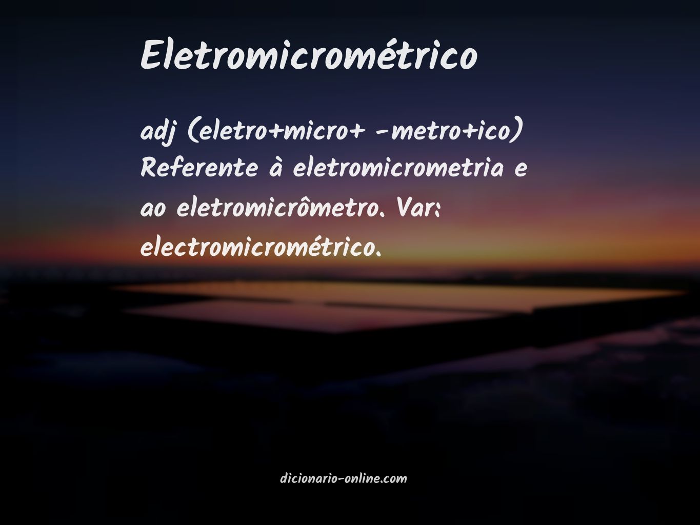 Significado de eletromicrométrico