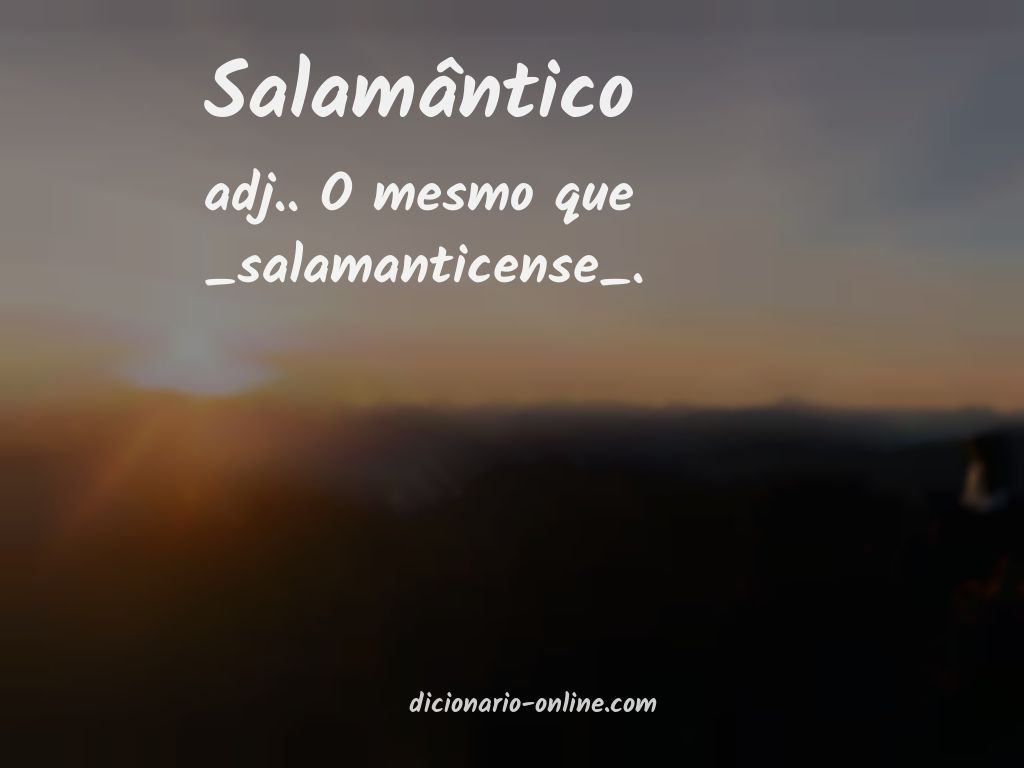 Significado de salamântico