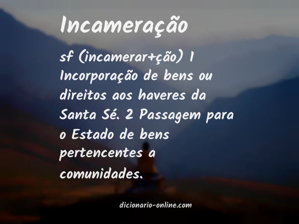 Significado de incameração