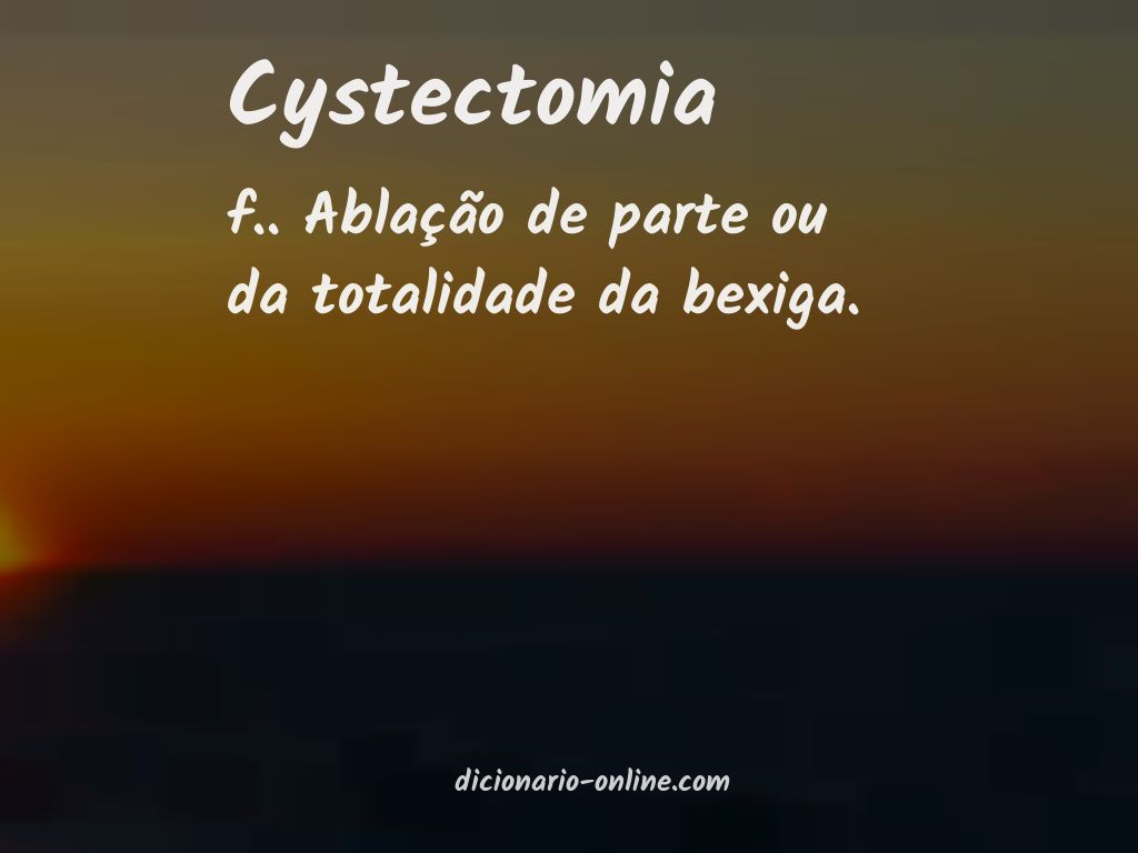 Significado de cystectomia