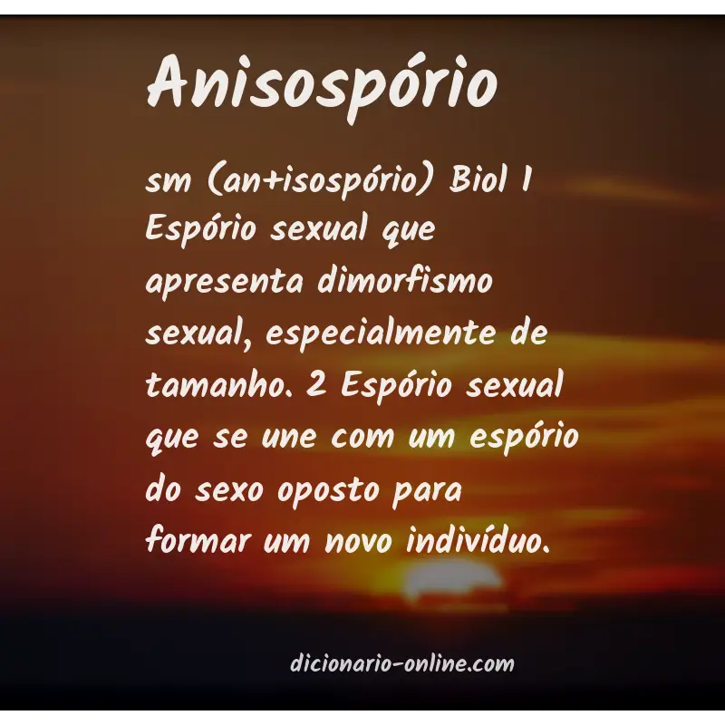 Significado de anisospório