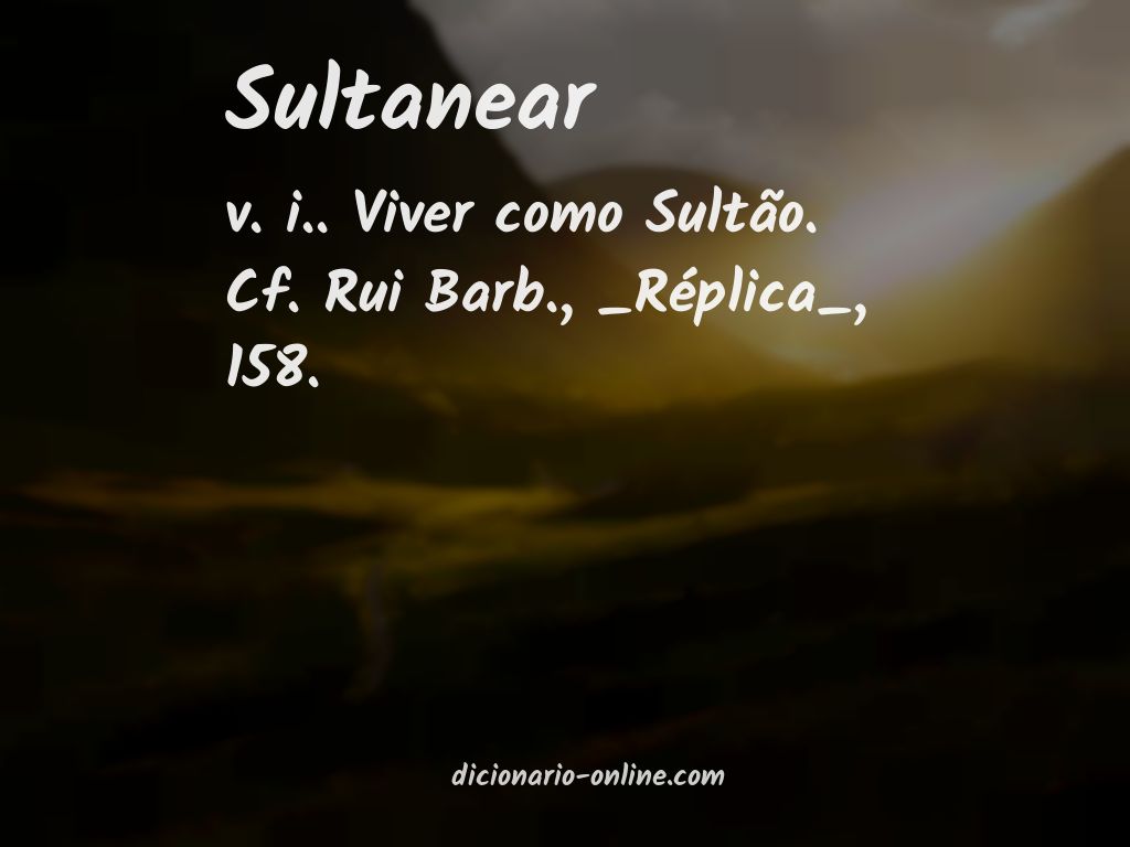 Significado de sultanear