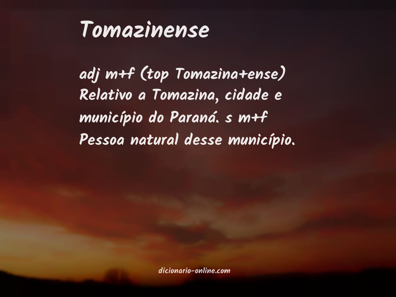 Significado de tomazinense