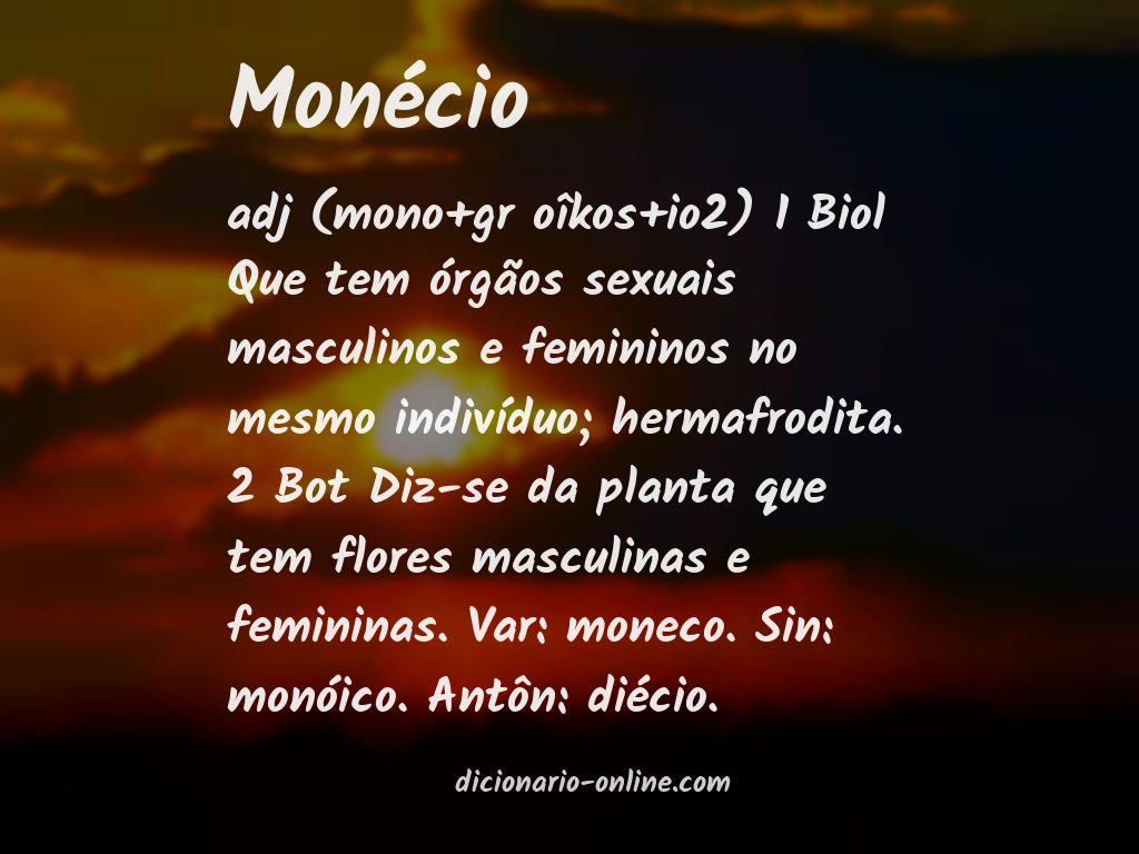 Significado de monécio