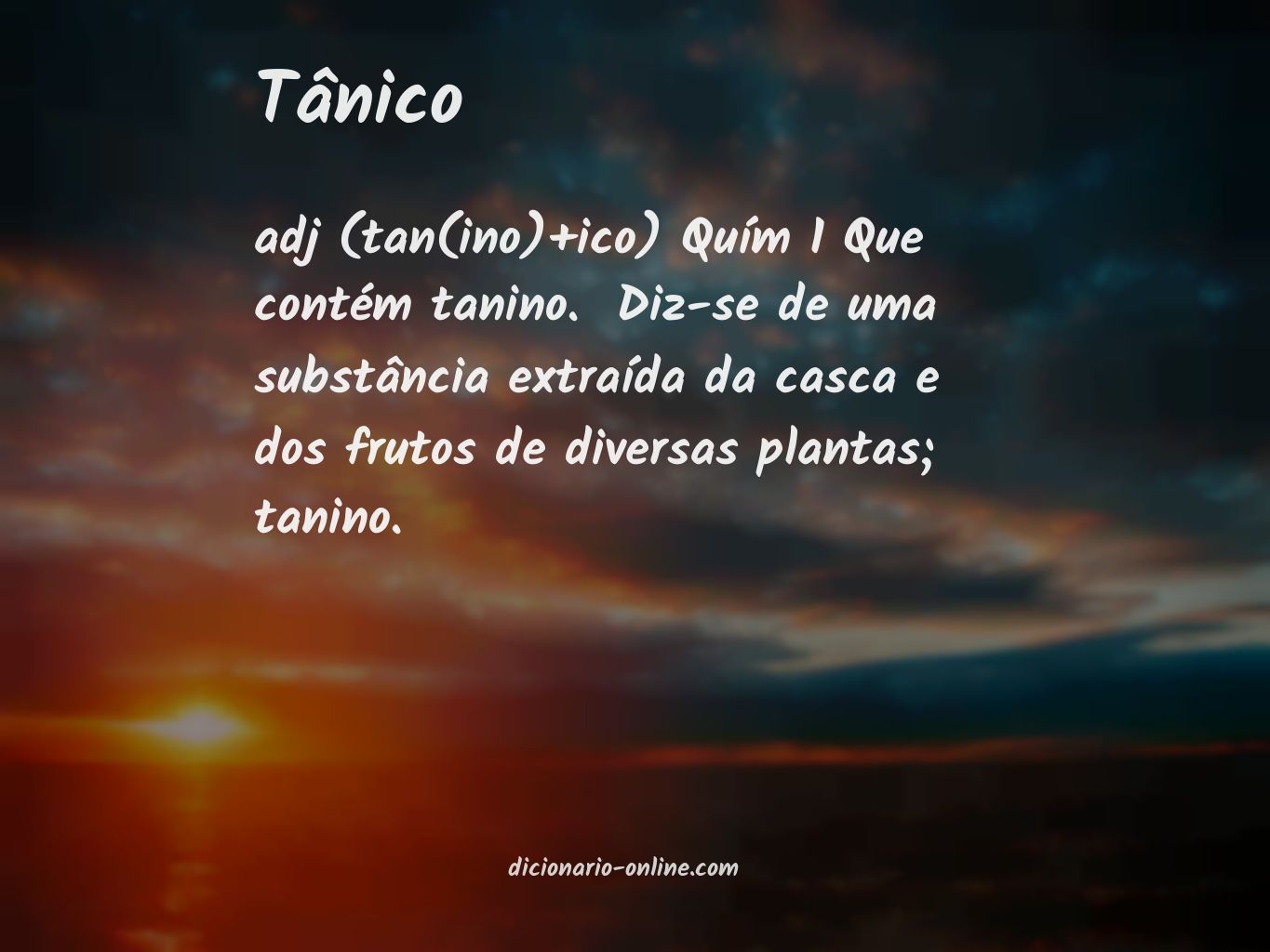 Significado de tânico