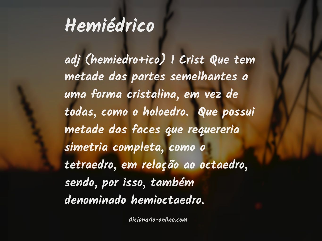 Significado de hemiédrico