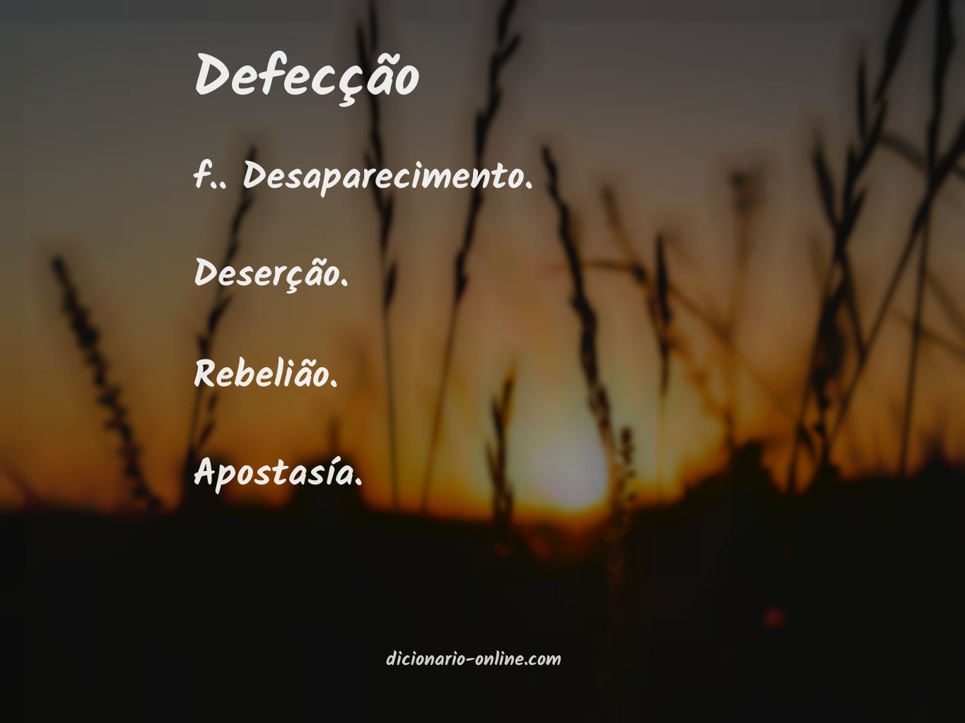 Significado de defecção