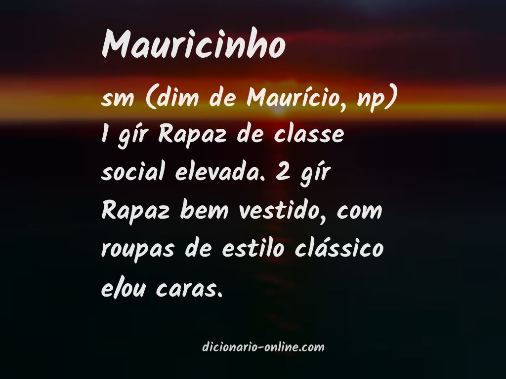 Significado de mauricinho