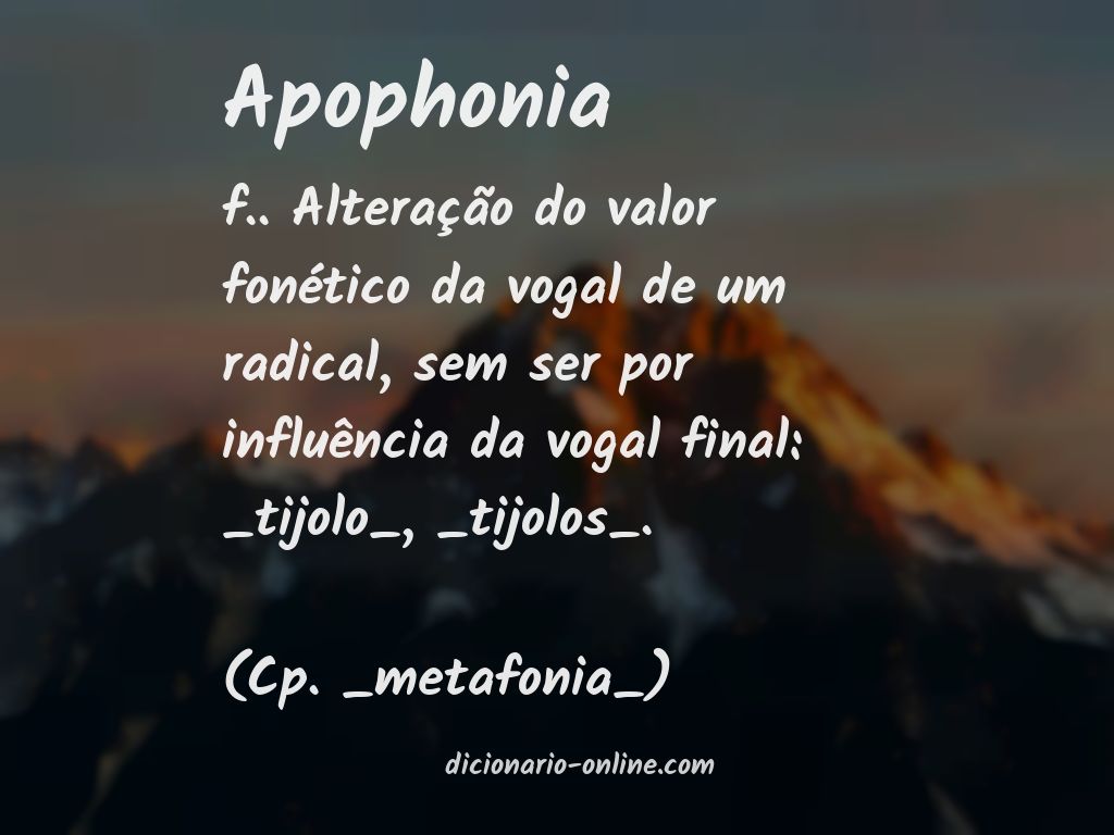 Significado de apophonia