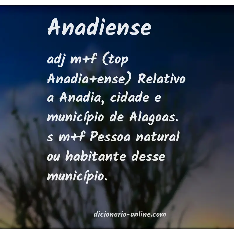 Significado de anadiense