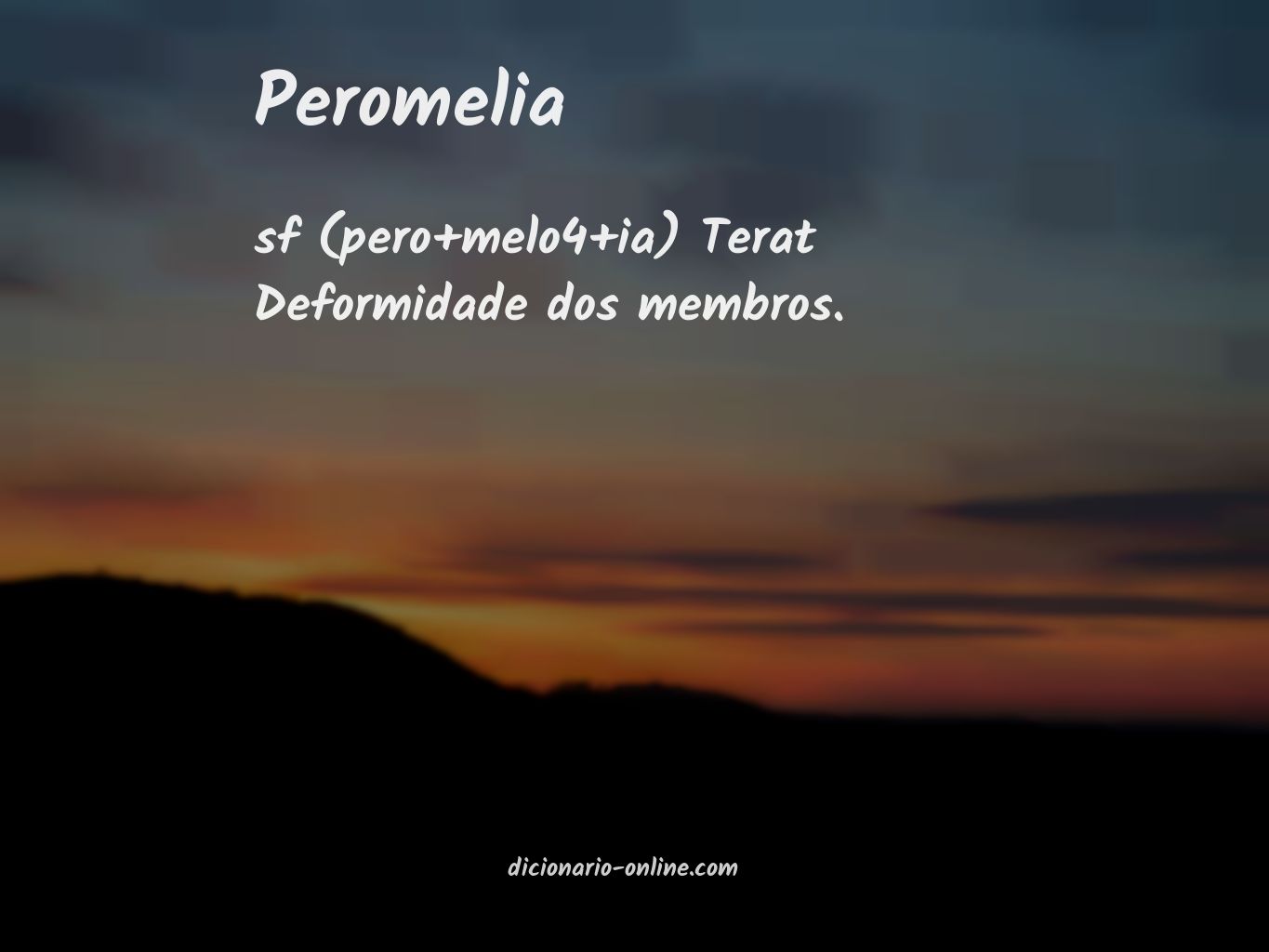 Significado de peromelia