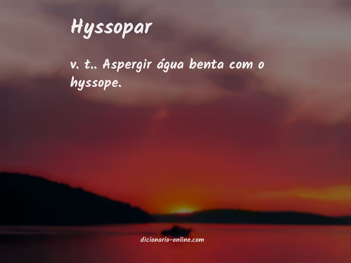 Significado de hyssopar