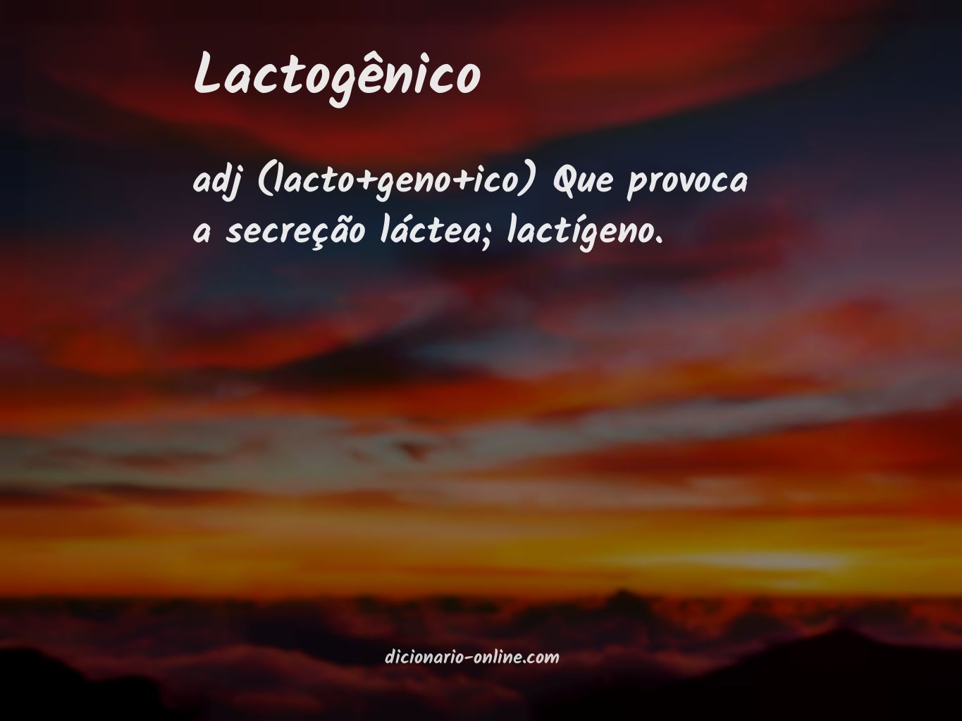 Significado de lactogênico