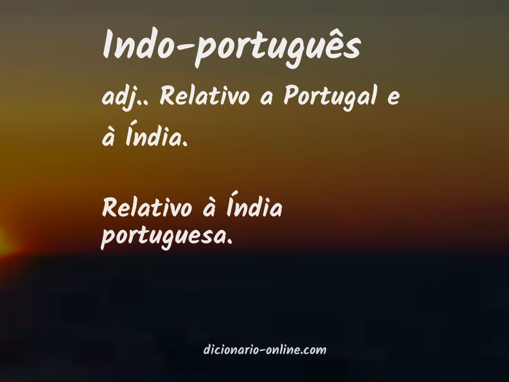 Significado de indo-português