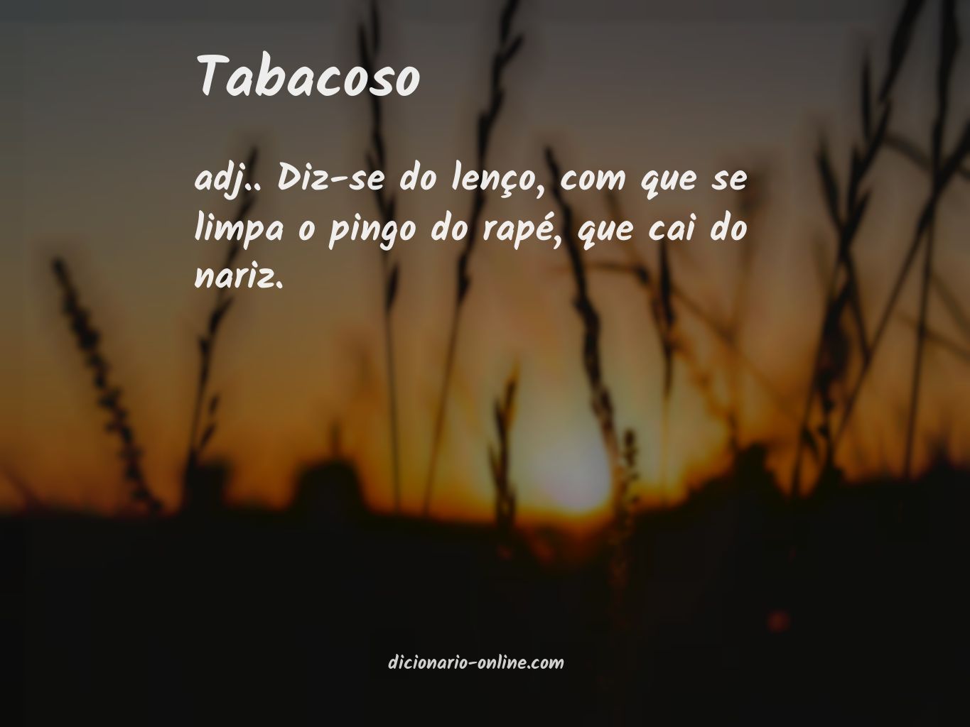 Significado de tabacoso