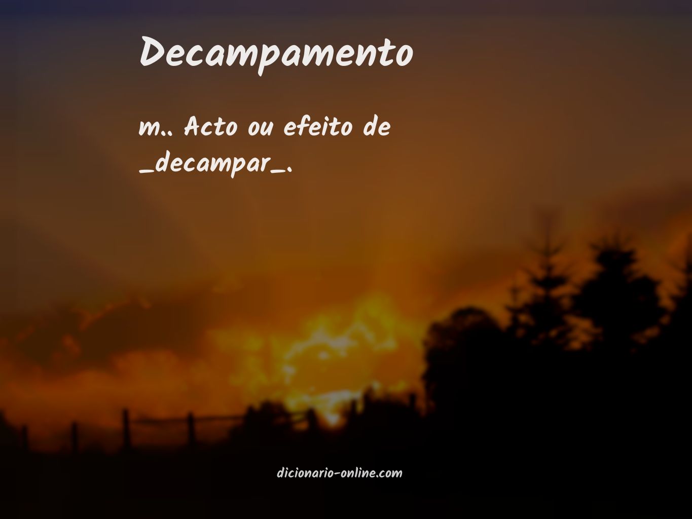 Significado de decampamento