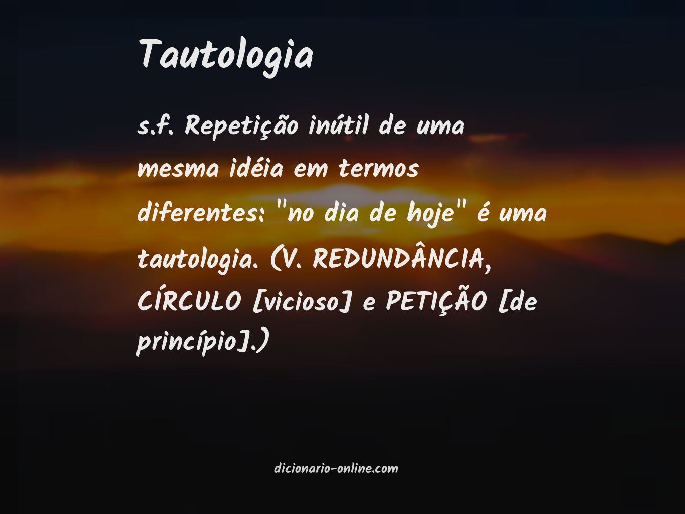 Significado de tautologia