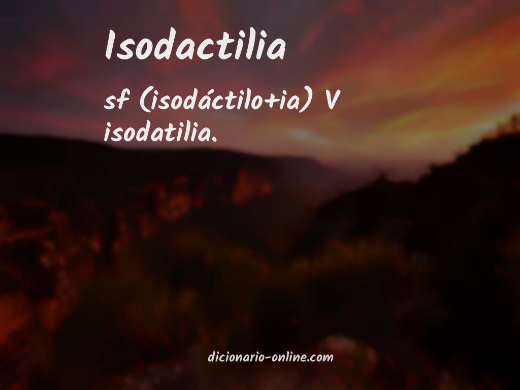 Significado de isodactilia