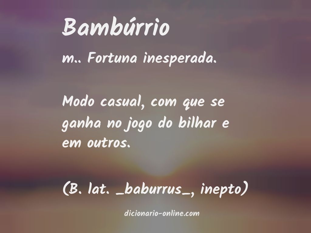 Significado de bambúrrio