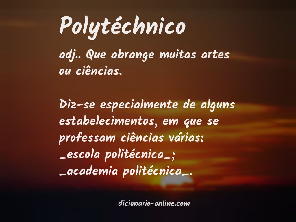 Significado de polytéchnico