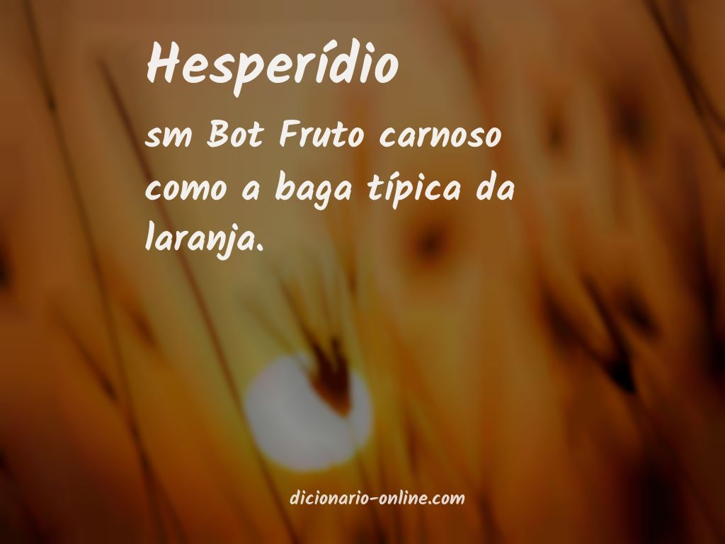 Significado de hesperídio